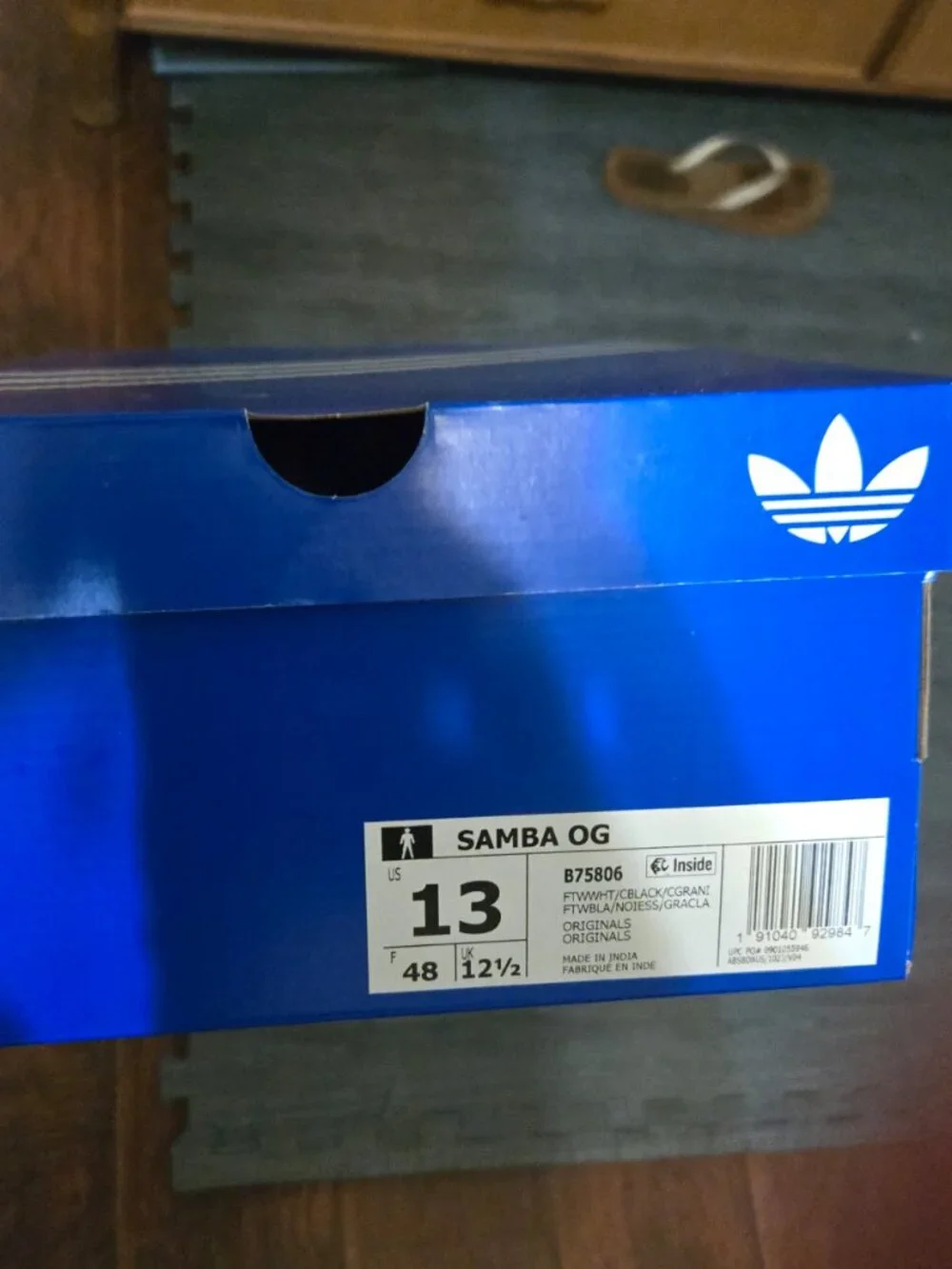 Men's Adidas Samba OG White Black Gum Size 13 New - Picture 2 of 3